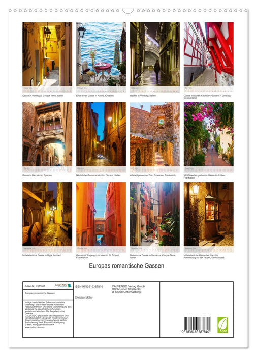Europas romantische Gassen (CALVENDO Premium Wandkalender 2026)