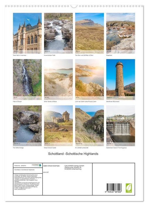 Schottland -Schottische Highlands (CALVENDO Premium Wandkalender 2026)