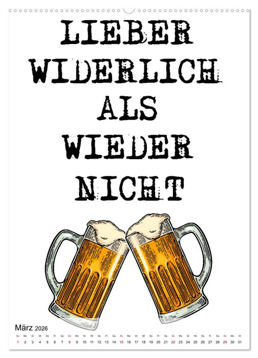 Alkohol - Lustige Trinksprüche und Grafiken (CALVENDO Wandkalender 2026)