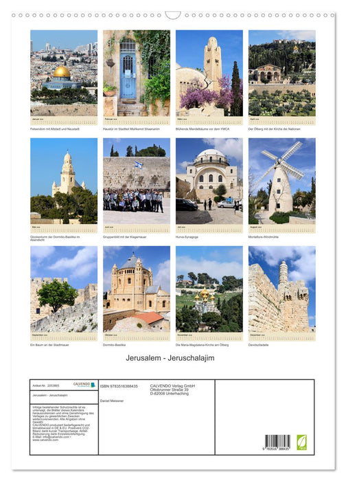 Jerusalem - Jeruschalajim (CALVENDO Wandkalender 2026)