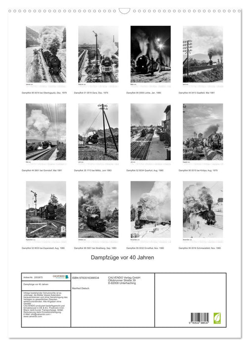 Dampfzüge vor 40 Jahren (CALVENDO Wandkalender 2026)