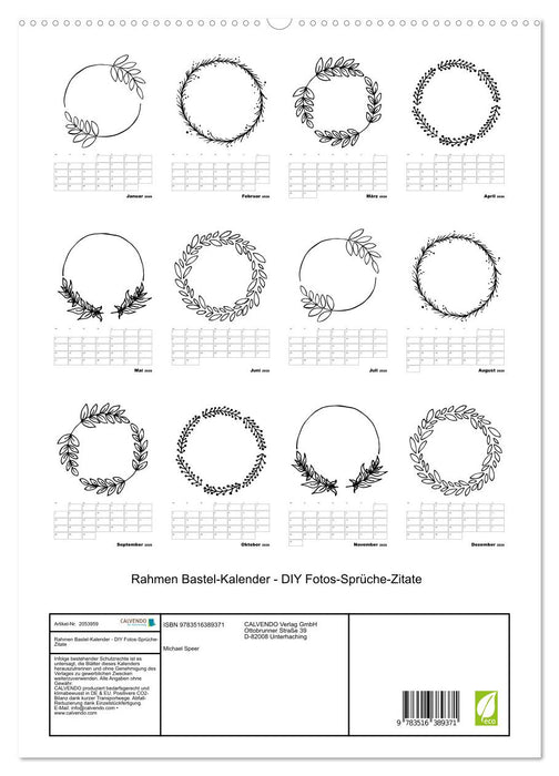 Rahmen Bastel-Kalender - DIY Fotos-Sprüche-Zitate (CALVENDO Premium Wandkalender 2026)