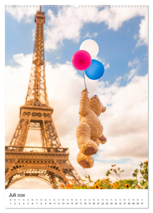 Teddybären Abenteuer - Zu Hause und Unterwegs (CALVENDO Premium Wandkalender 2026)