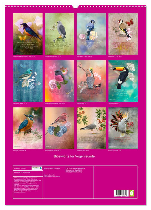 Bibelworte für Vogelfreunde (CALVENDO Wandkalender 2026)