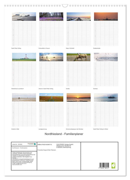 Nordfriesland - Familienplaner (CALVENDO Wandkalender 2026)