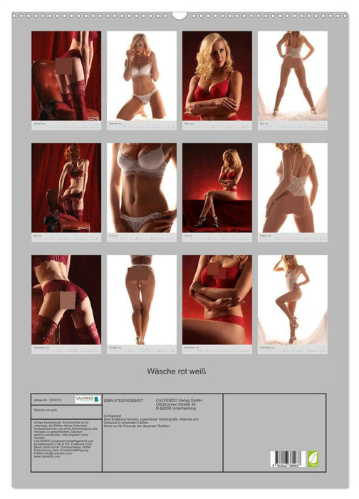 Wäsche rot weiß (CALVENDO Wandkalender 2026)