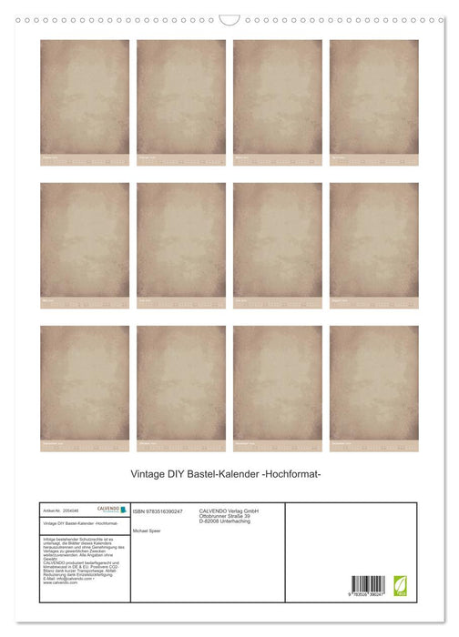 Vintage DIY Bastel-Kalender -Hochformat- (CALVENDO Wandkalender 2026)