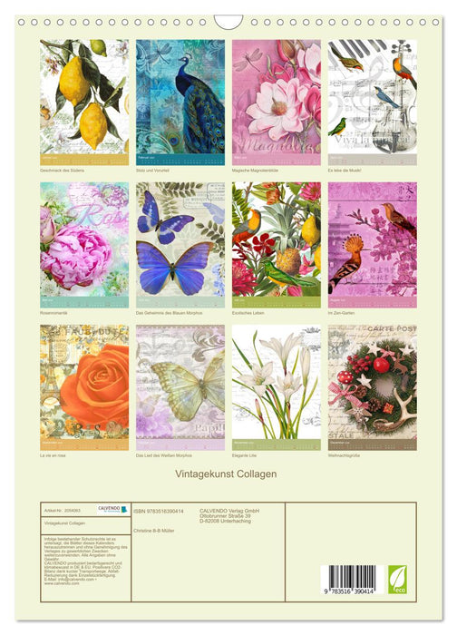 Vintagekunst Collagen (CALVENDO Wandkalender 2026)