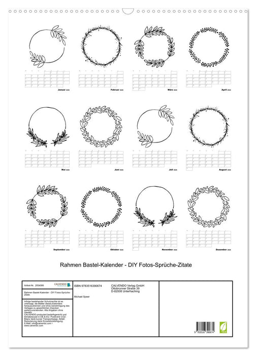 Rahmen Bastel-Kalender - DIY Fotos-Sprüche-Zitate (CALVENDO Wandkalender 2026)