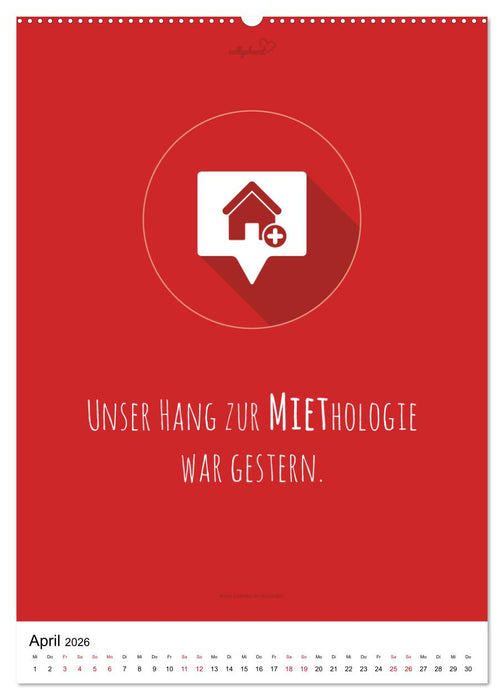 vollgeherzt: Der besondere Kalender für Bauherren mit motivierenden Hausbauzitaten (CALVENDO Premium Wandkalender 2026)