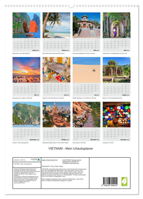 VIETNAM - Mein Urlaubsplaner (CALVENDO Wandkalender 2026)