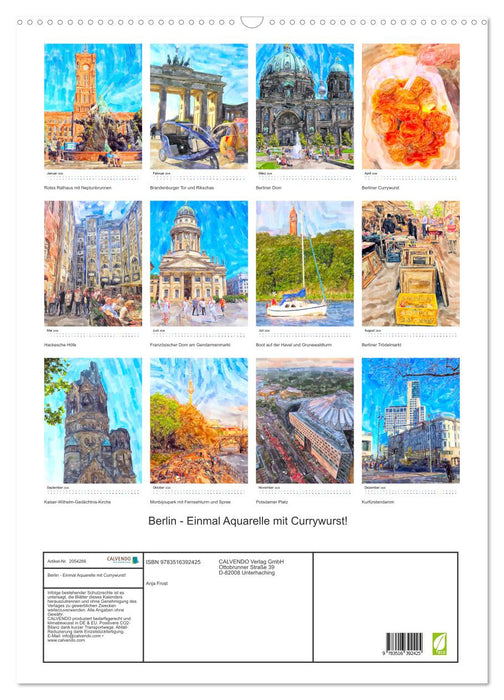 Berlin - Einmal Aquarelle mit Currywurst! (CALVENDO Wandkalender 2026)