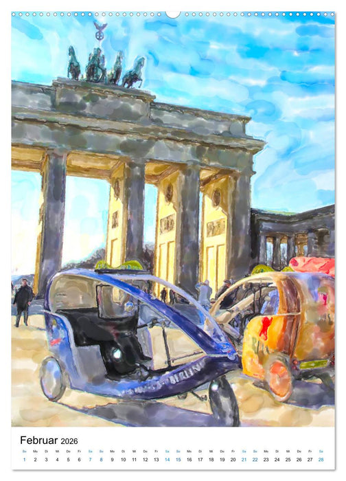 Berlin - Einmal Aquarelle mit Currywurst! (CALVENDO Wandkalender 2026)