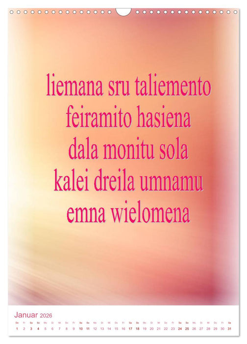 Heilende Mantras in der Lichtsprache des Universums (CALVENDO Wandkalender 2026)