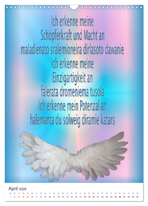 Heilende Mantras in der Lichtsprache des Universums (CALVENDO Wandkalender 2026)