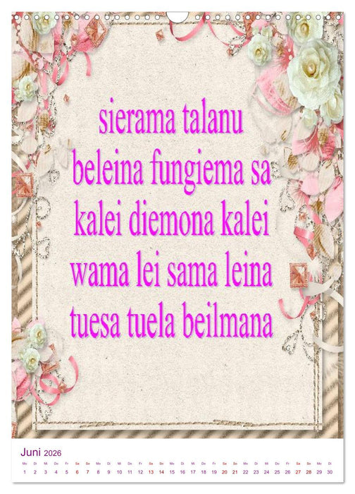 Heilende Mantras in der Lichtsprache des Universums (CALVENDO Wandkalender 2026)