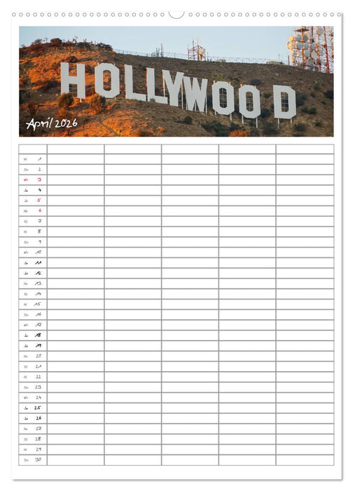 Kalifornien - Familienplaner 2026 (CALVENDO Wandkalender 2026)