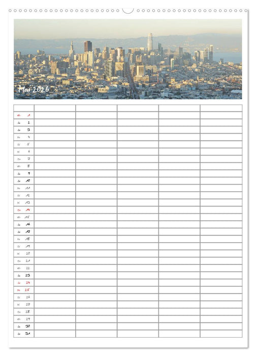 Kalifornien - Familienplaner 2026 (CALVENDO Wandkalender 2026)