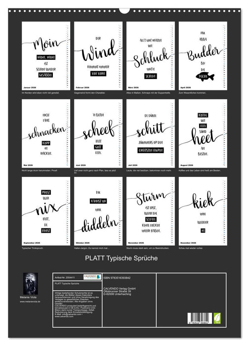 PLATT Typische Sprüche (CALVENDO Wandkalender 2026)