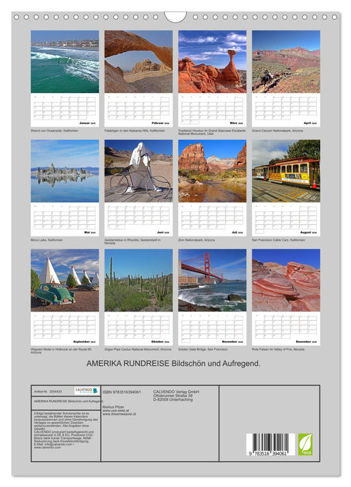 AMERIKA RUNDREISE Bildschön und Aufregend. (CALVENDO Wandkalender 2026)