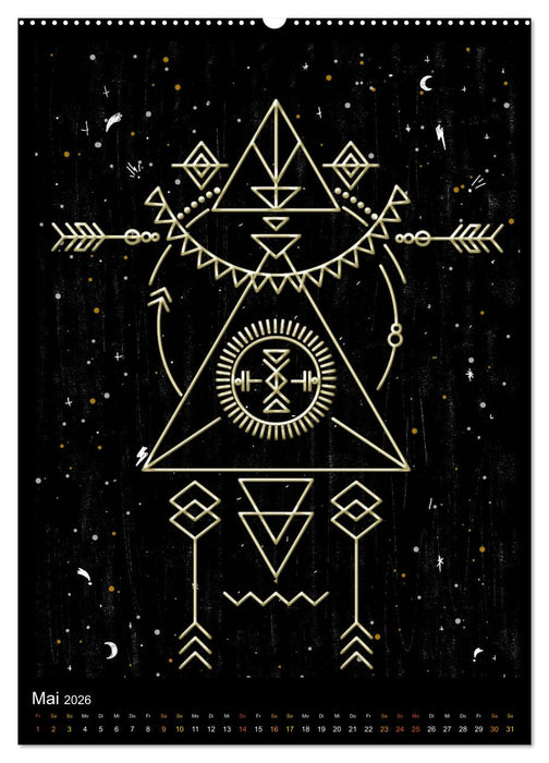 Schamanische Energiesymbole (CALVENDO Premium Wandkalender 2026)