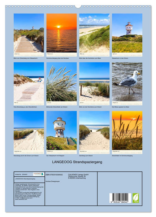 LANGEOOG Strandspaziergang (CALVENDO Premium Wandkalender 2026)
