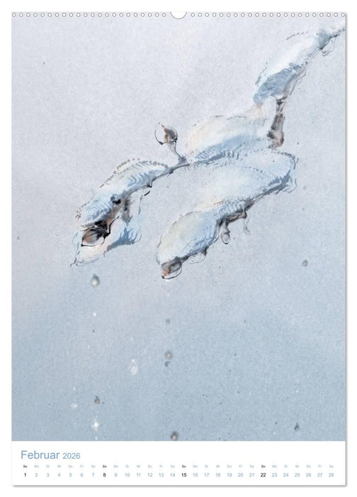 Jahreszeiten in Stil japanischer Malerei - Kunst (CALVENDO Premium Wandkalender 2026)