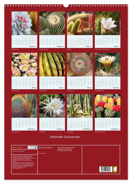 Wehrhafte Sukkulenten (CALVENDO Wandkalender 2026)