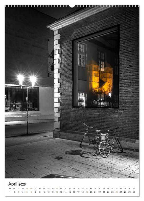 Münster - erstrahlt bei Nacht (CALVENDO Wandkalender 2026)