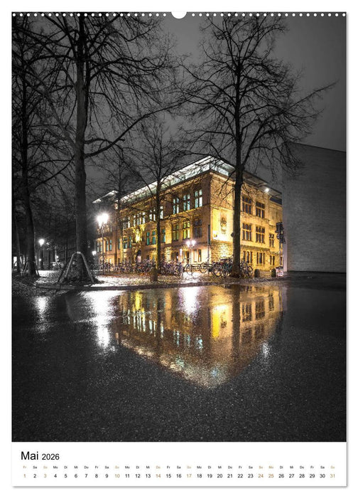 Münster - erstrahlt bei Nacht (CALVENDO Wandkalender 2026)