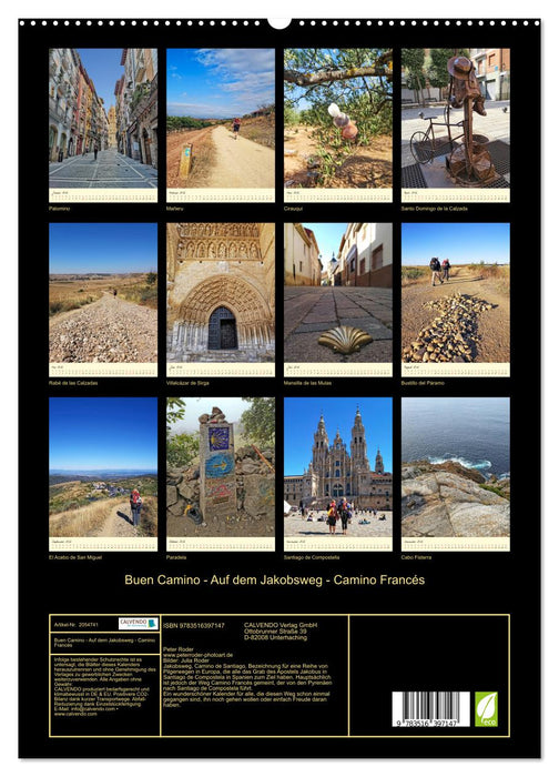 Buen Camino - Auf dem Jakobsweg - Camino Francés (CALVENDO Premium Wandkalender 2026)
