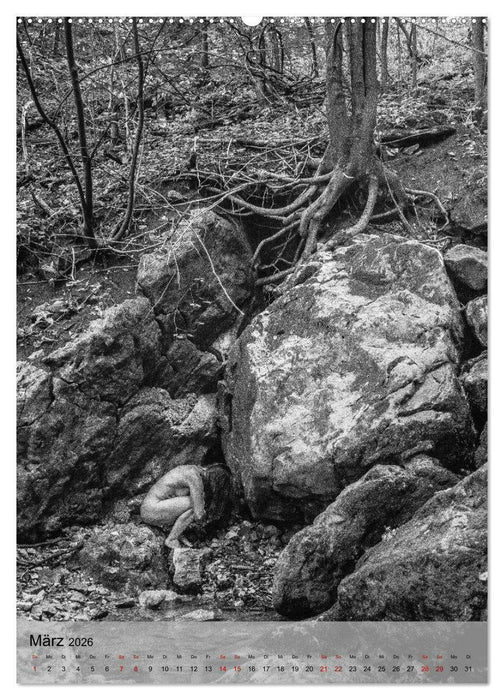 Naked: Akt + Landschaft (CALVENDO Premium Wandkalender 2026)