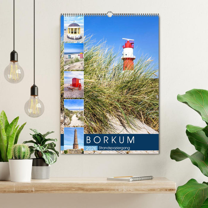 Borkum Strandspaziergang (CALVENDO Wandkalender 2026)