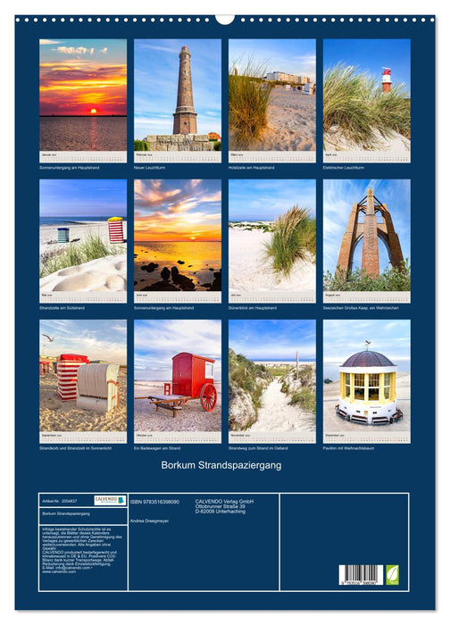 Borkum Strandspaziergang (CALVENDO Wandkalender 2026)
