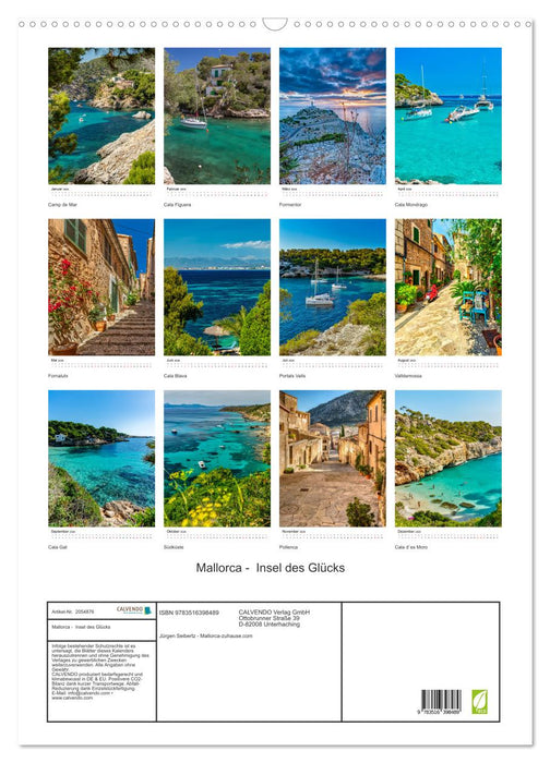 Mallorca - Insel des Glücks (CALVENDO Wandkalender 2026)
