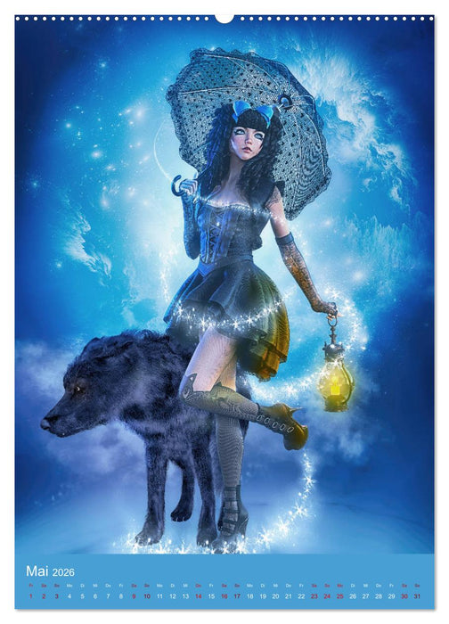 Mädchen im Manga Style (Gothic Art) (CALVENDO Premium Wandkalender 2026)