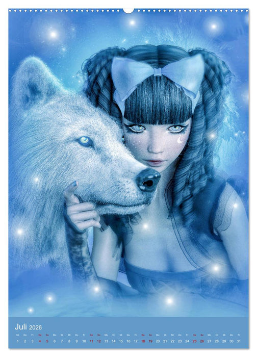 Mädchen im Manga Style (Gothic Art) (CALVENDO Premium Wandkalender 2026)