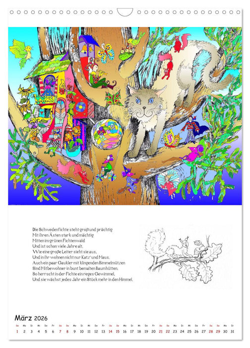 Ein phantastischer Katzenkalender: Magisches Katzenland (CALVENDO Wandkalender 2026)