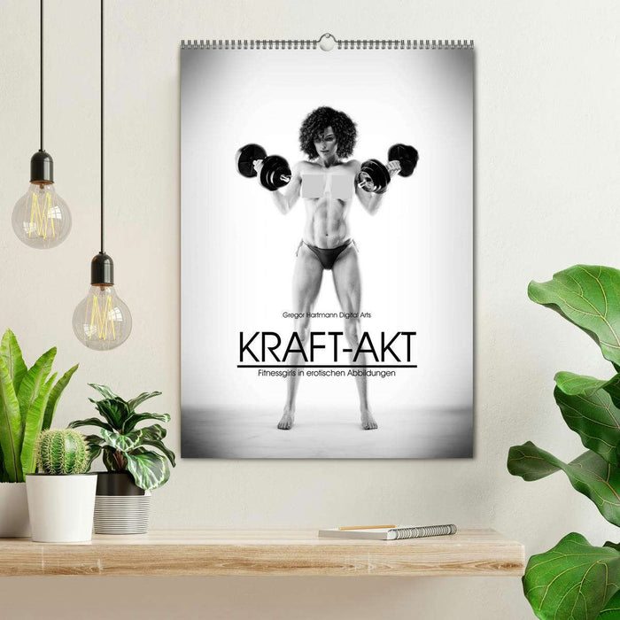 Kraft-Akt - Fitnessgirls in erotischen Abbildungen (CALVENDO Wandkalender 2026)