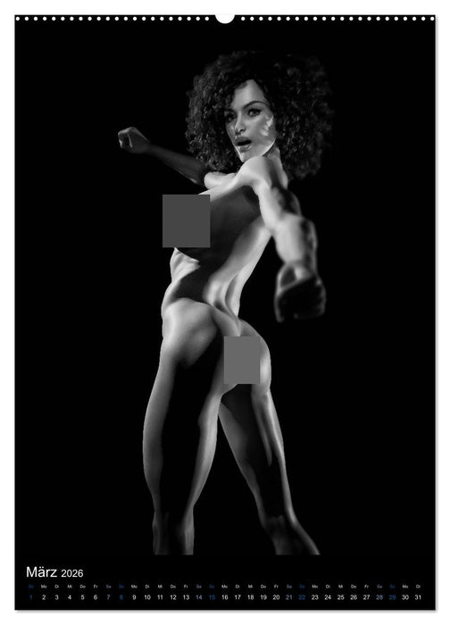 Kraft-Akt - Fitnessgirls in erotischen Abbildungen (CALVENDO Wandkalender 2026)