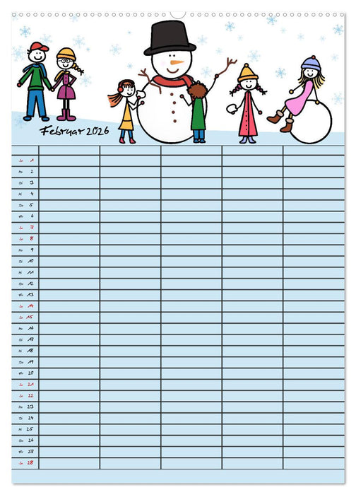 Fröhlicher Familienplaner (CALVENDO Wandkalender 2026)
