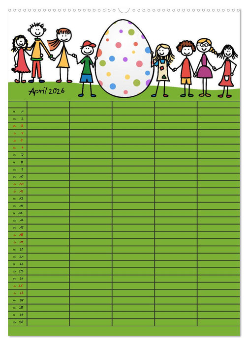 Fröhlicher Familienplaner (CALVENDO Wandkalender 2026)