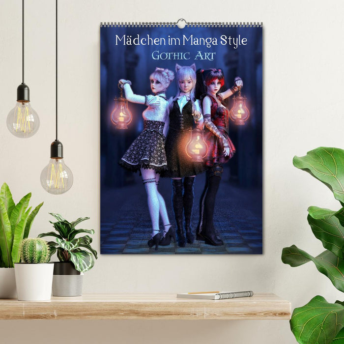 Mädchen im Manga Style (Gothic Art) (CALVENDO Wandkalender 2026)