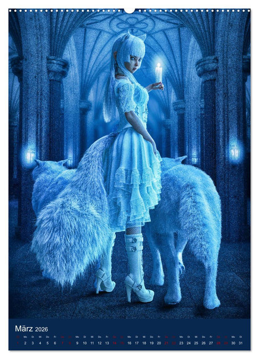 Mädchen im Manga Style (Gothic Art) (CALVENDO Wandkalender 2026)