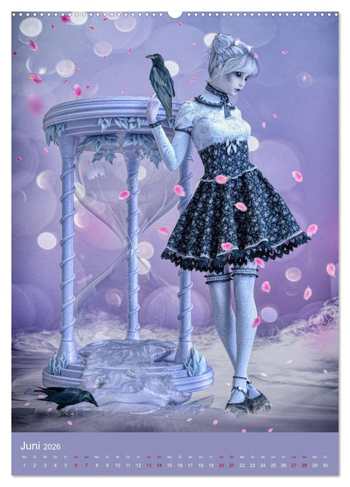 Mädchen im Manga Style (Gothic Art) (CALVENDO Wandkalender 2026)