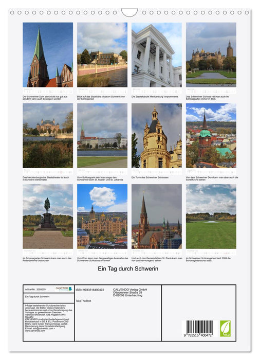 Ein Tag durch Schwerin (CALVENDO Wandkalender 2026)
