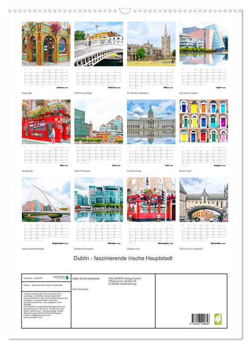Dublin - faszinierende irische Hauptstadt (CALVENDO Wandkalender 2026)