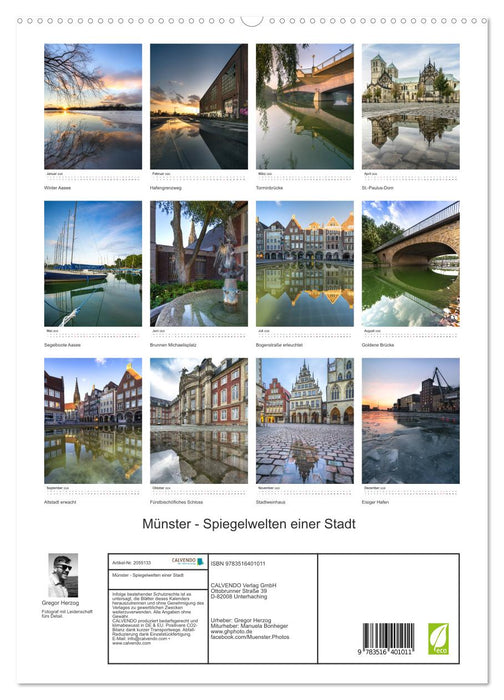 Münster - Spiegelwelten einer Stadt (CALVENDO Premium Wandkalender 2026)