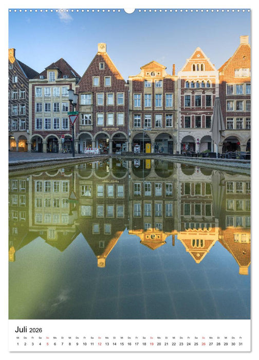 Münster - Spiegelwelten einer Stadt (CALVENDO Premium Wandkalender 2026)