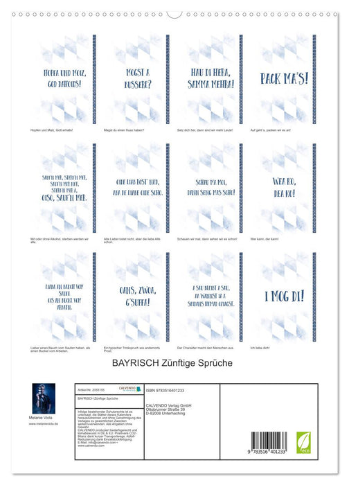 BAYRISCH Zünftige Sprüche (CALVENDO Premium Wandkalender 2026)